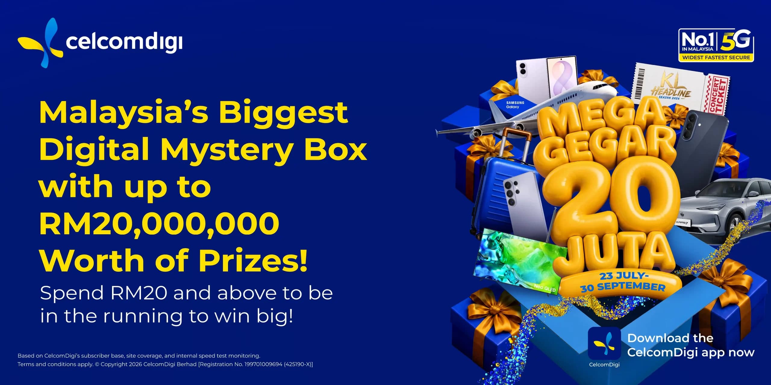 CelcomDigi is giving away RM20 million in prizes, including a Proton e.MAS 7 and smart home makeovers